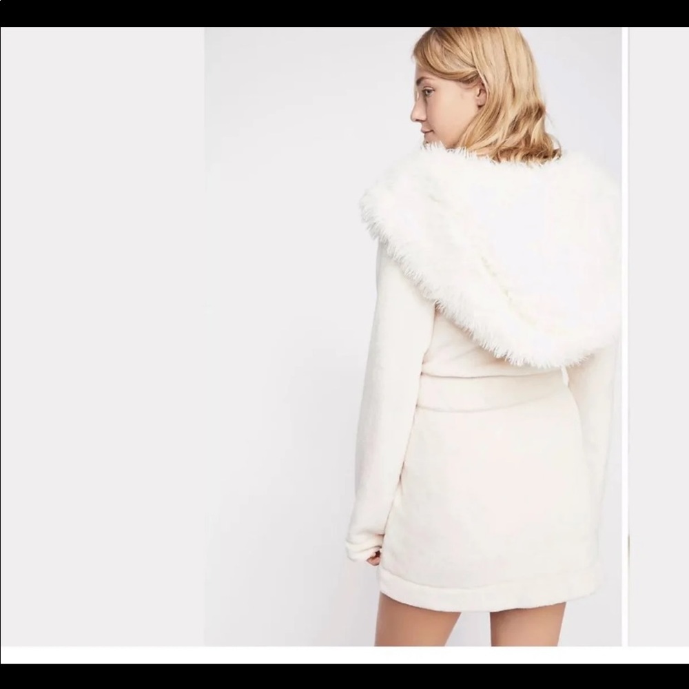 Free People Fur Hood “Me Time” Robe